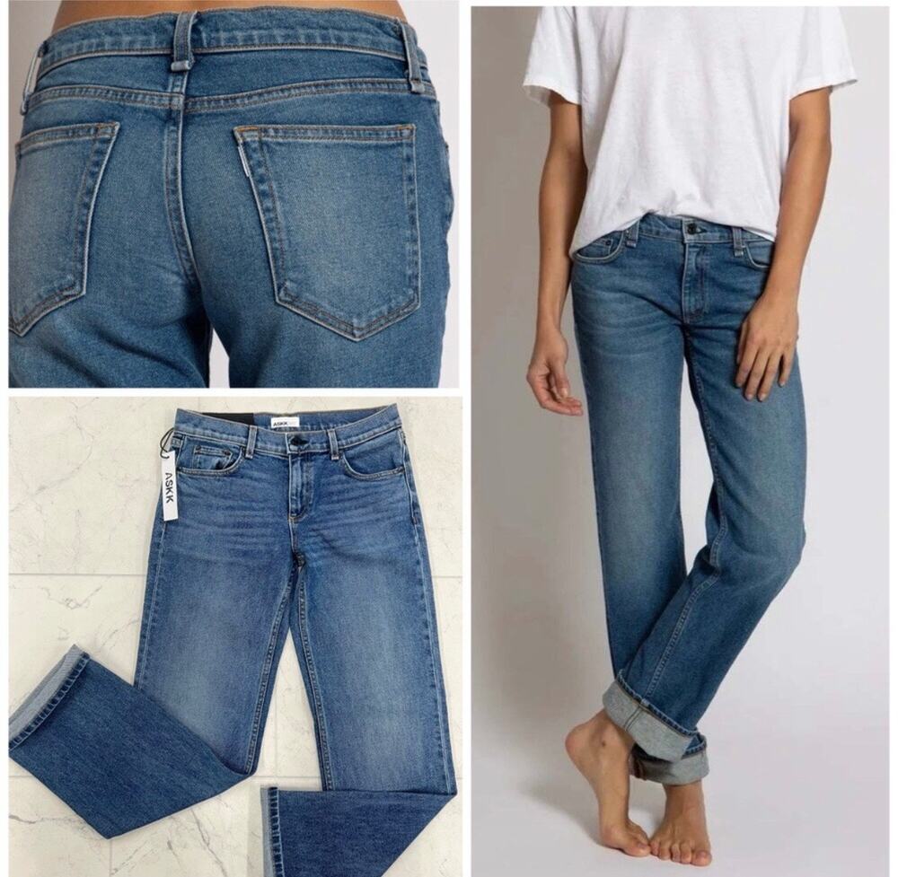 ASKK NY Cool Cat Jean in Flashback Medium Wash Denim Size 28
